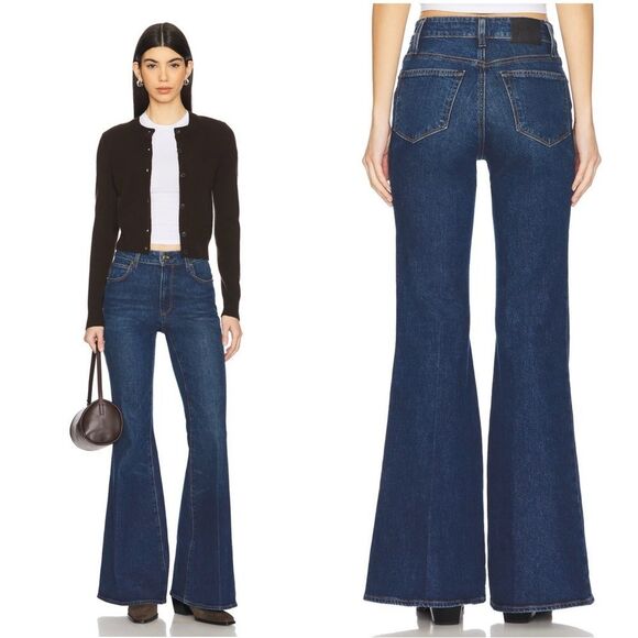 PAIGE Denim - PAIGE Marlow Flared Jeans in “Agate” dark wash